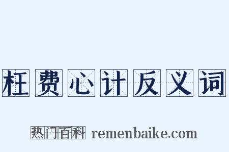 枉费心计反义词是什么意思的图片